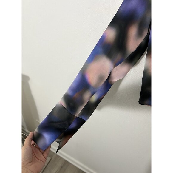 NWT Topshop Satin Tie Dye Shirt In Multi Size 6 - Picture 5 of 15